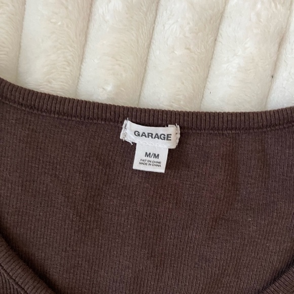 Garage Chocolate Brown Long Sleeve Crop Top - Picture 4 of 4